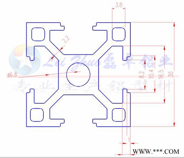 蘇州磊卓鋁業廠家供應工業流水線型材3030A國標重型鋁合金型材LZ-8-3030A