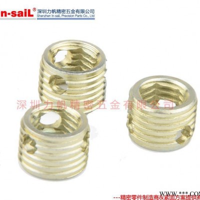 碳鋼+電鍍環(huán)保黃鋅 307內(nèi)外牙自攻螺套 帶內(nèi)六角螺紋護(hù)套